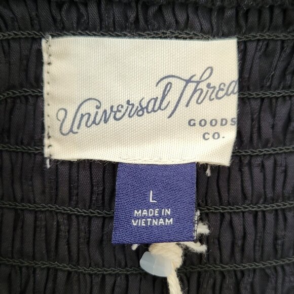 Universal Thread Ebony Smocked Tiered Mini Dress Balloon Sleeves Sz Large NEW - Picture 10 of 15